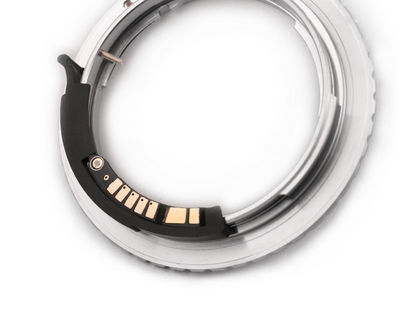 Lens Adapter Ring showing emf Smart Adapter Chip and installation guide