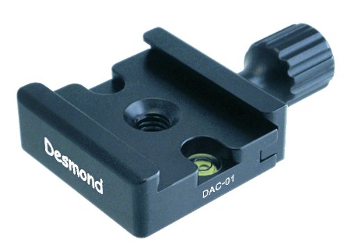 Desmond DAC-01 50mm QR Clamp 3/8" w 1/4" Adapter Arca Compatible for Tripod Head