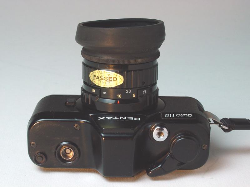 Asahi Pentax Auto 110 with Asahi Pentax-110 1:2.8 50mm and hood