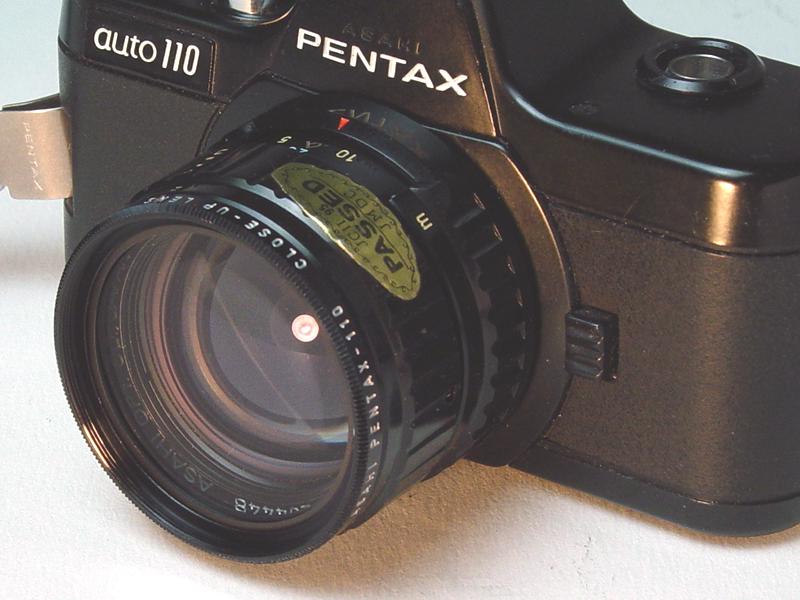 Asahi Pentax-110 1:2.8 50mm with Asahi Pentax-110 37.5mm T86 Close-up Lens - Click to Enlarge