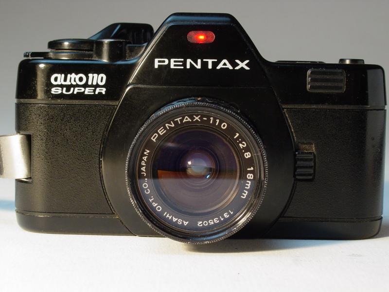 Pentax A110 Super with Pentax-110 18mm f/2.8 with Self-Timer counting down - Click to Enlarge