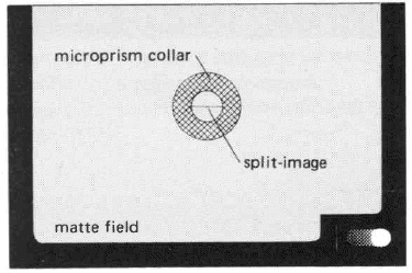 Central split-image spot surrounded by microprism