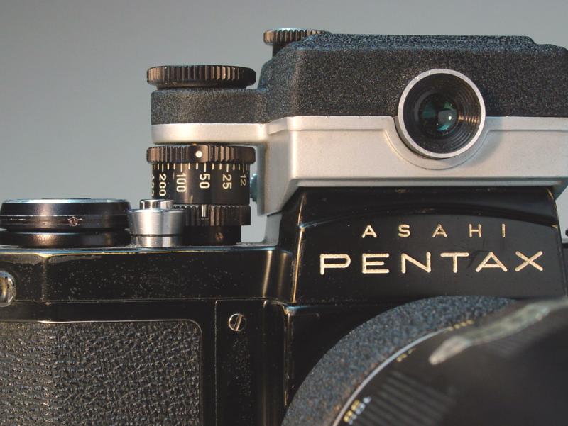 Asahi Pentax CdS Clip-on Exposure Meter for S1-S3/H1-H3 series (bottom) on Asahi Pentax S1a