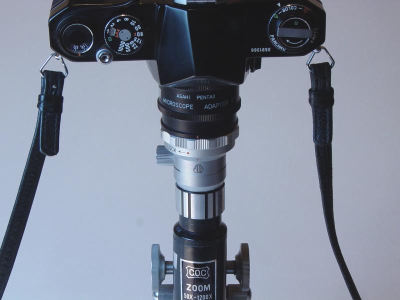Asahi Pentax Microscope Adapter with Pentax Spotmatic and Microscope