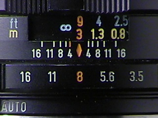 Fixed Focus Mark and optimum aperture settings