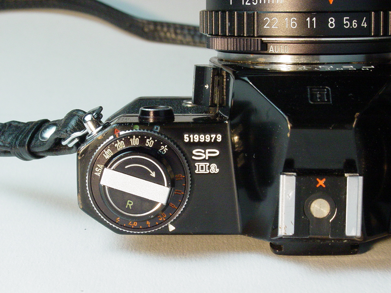 Spotmatic IIa Detail - Strobo-Eye Controls; with SMC Pentax Zoom 1:4/45~125mm  - click to Enlarge